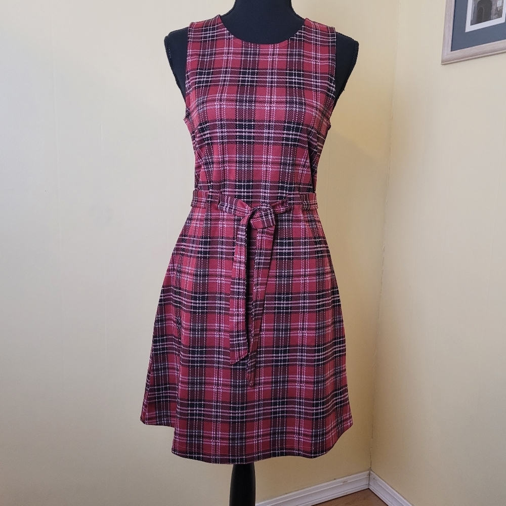 Derek Heart Red Plaid Medium Mini Jumper